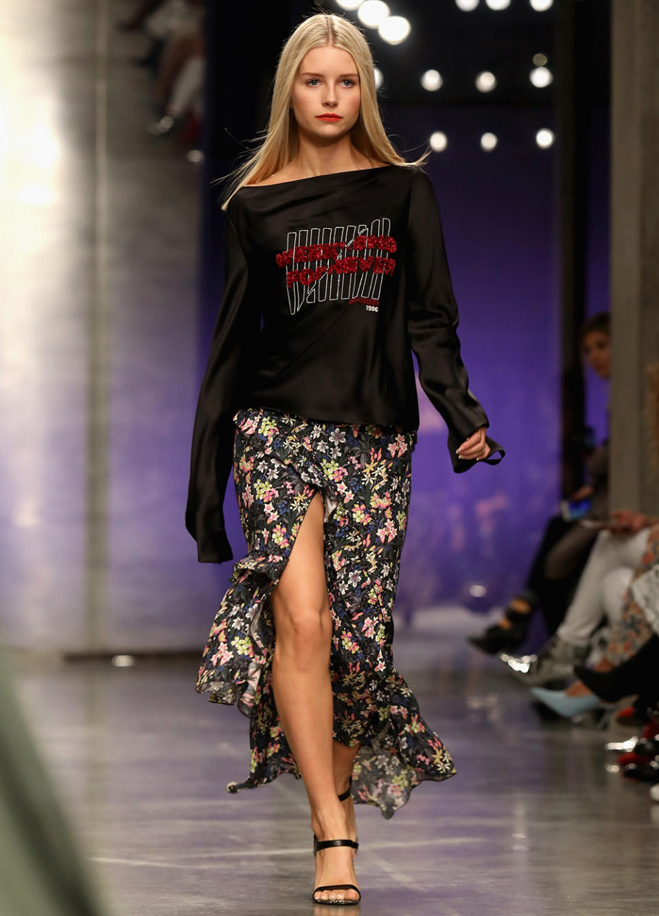 <p>Moss kept the family Topshop tradition alive, walking the runway for the brand's Topshop Unique show in London. </p>