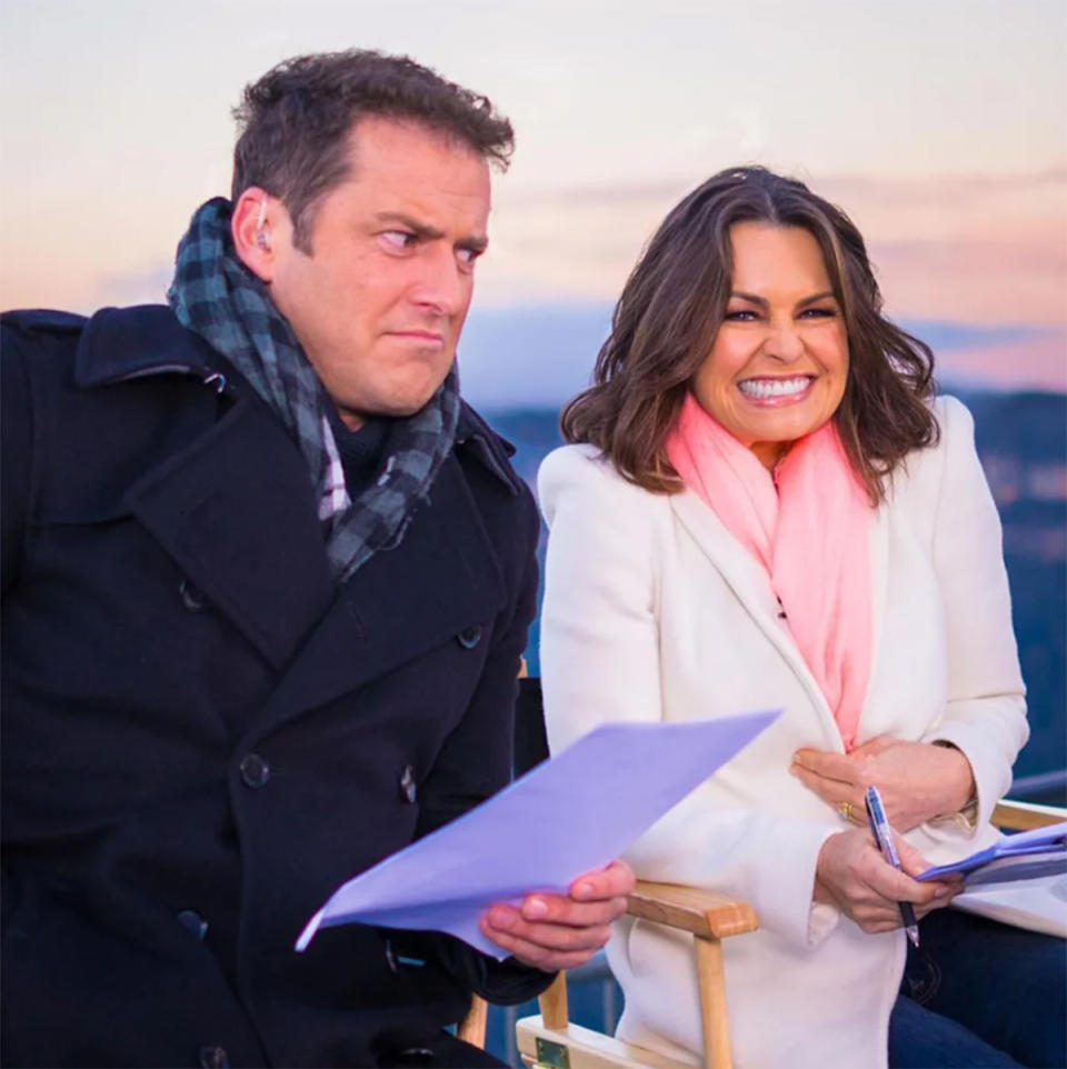 Karl Stefanovic and Lisa Wilkinson share a funny moment on set of the Today Show. Photo: Instagram/lisa_wilkinson.