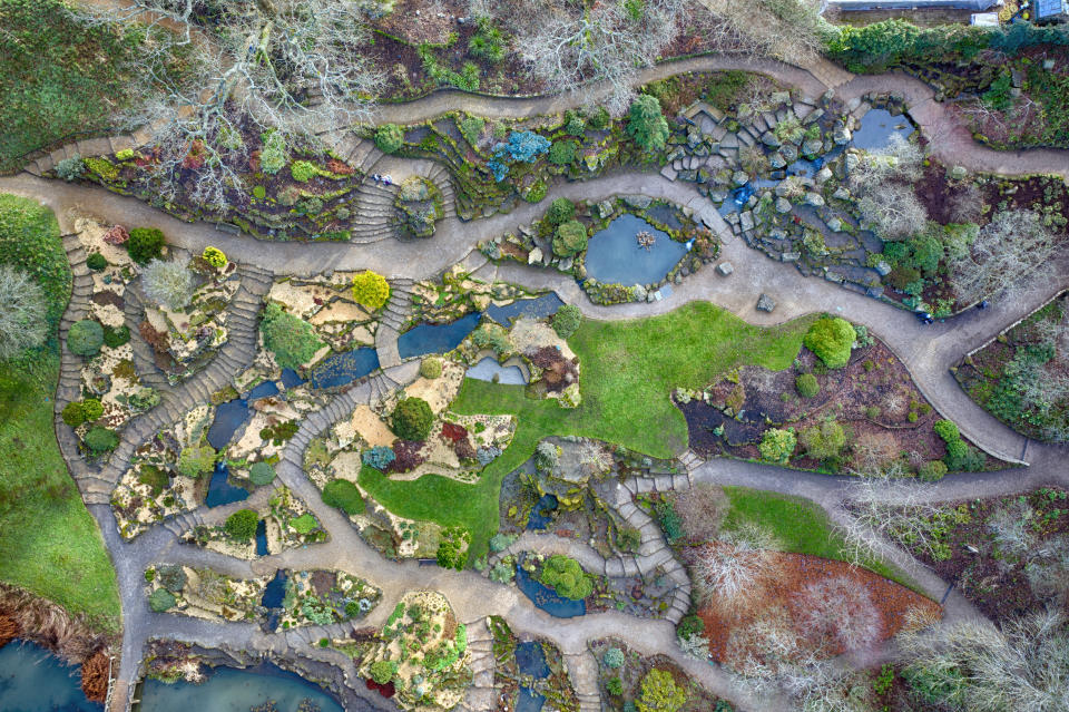 RHS Garden Wisley's oldest and most magnificent features can be seen together for the first time from above by drone.