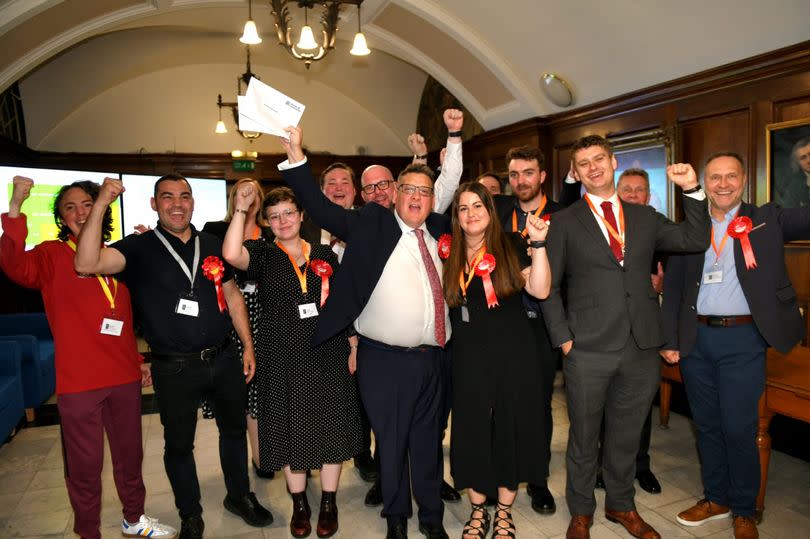 Re-elected Labour MP for Hull East, Karl Turner, and his team