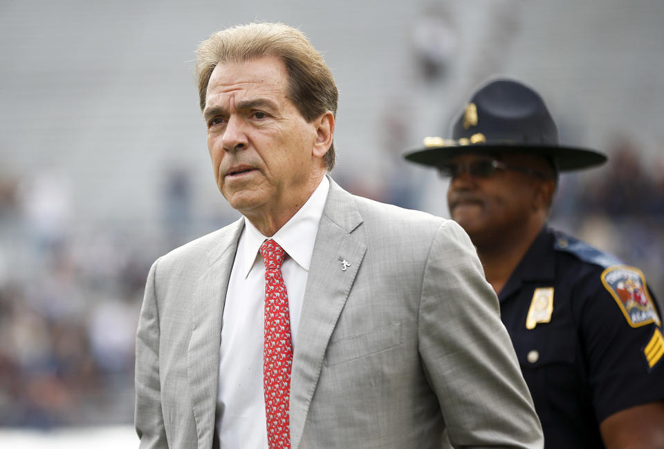 This season could be the first that doesn’t feature Nick Saban and Alabama in the College Football Playoff. (AP)