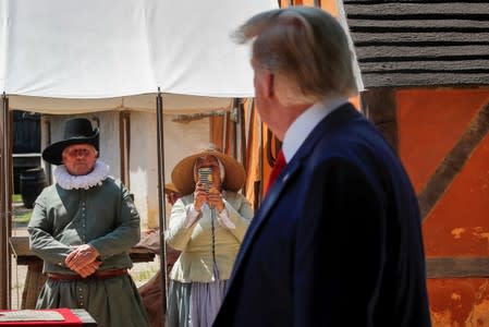 U.S. President Trump tours Jamestown Settlement Museum in Williamsburg, Virginia