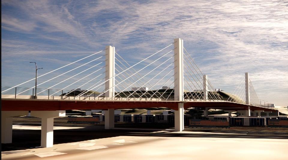 Cincinnati hired T.Y. Lin International of San Francisco in 2017 to design the new bridge. In 2020, it released this rendering – an extradosed (ek-STREY-dost) design, supported by box girders and towers with cables.