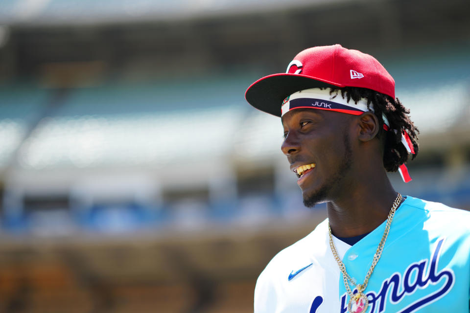 Elly De La Cruz。（Photo by Daniel Shirey/MLB Photos via Getty Images）