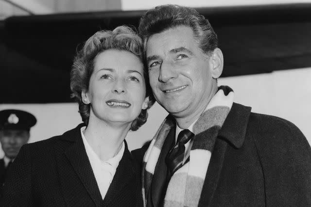 <p>Lee/Central Press/Hulton Archive/Getty</p> The real Bernstein with wife Felicia in 1959. They'd married in 1951.