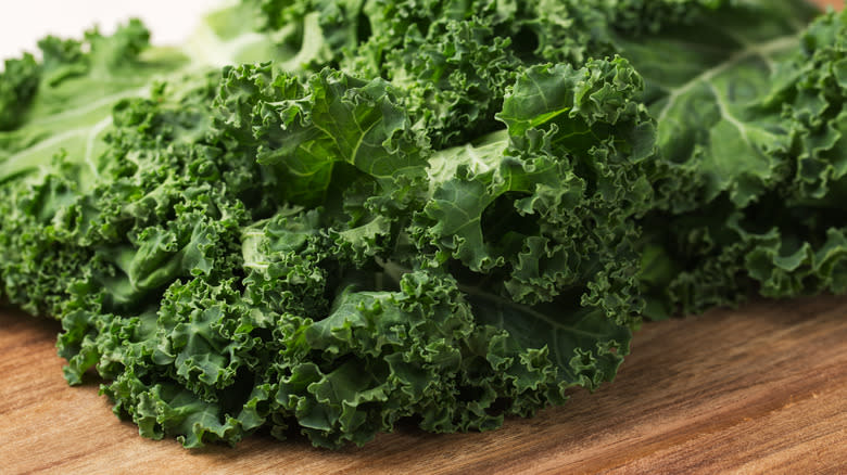 Kale on cutting board