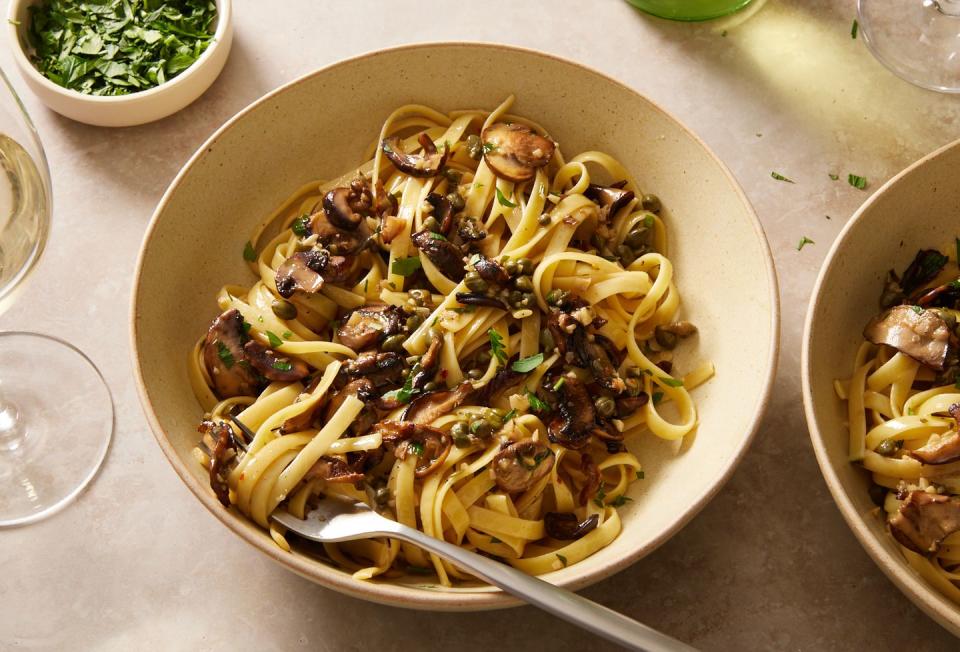 Mushroom Piccata Pasta