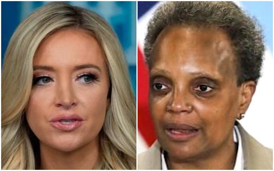 White House press secretary Kayleigh McEnany and Chicago Mayor Lori Lightfoot exchanged insults on Thursday. (Photo: Getty)