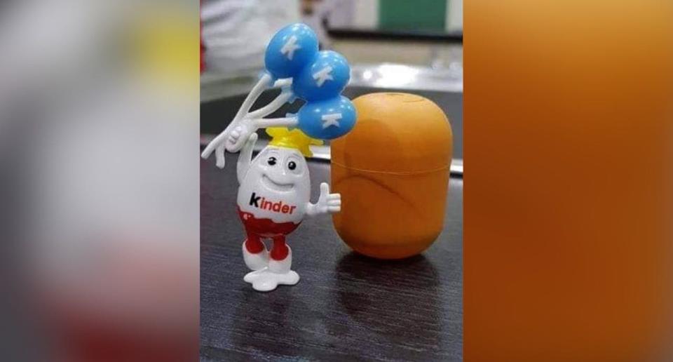 El fabricante defiende que el diseño original del juguete tenía un solo globo. El motivo de añadir dos más fue solo el de darle mayor robusted a la pieza (Créditos: Twitter @TheJakeMoyes)