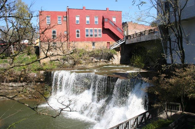 Chagrin Falls in downtown Chagrin Falls is accessible and dramatic.