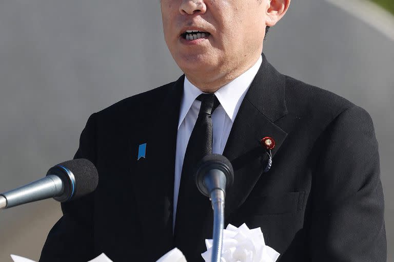 El primer ministro de Japón, Fumio Kishida se expresó durante la ceremonia de conmemoración del 78 aniversario del ataque nuclear a Hiroshima el 6 de agosto de 2023