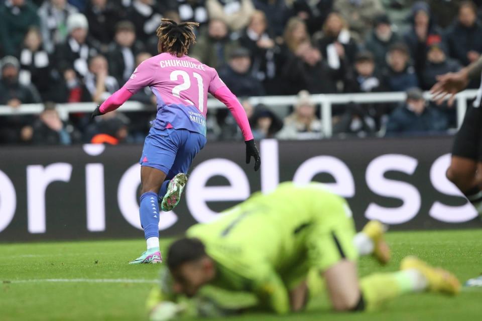 Samuel Chukwueze's late winner knocked Newcastle out of Europe (AP)