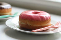 Yep, you heard right. In the bakery section of Woolworths you’ll find the old-school bakery-style doughnut, big and cakey with a thick layer of chocolate, strawberry or caramel icing on top. No hundreds and thousands, but mighty tasty and very filling.