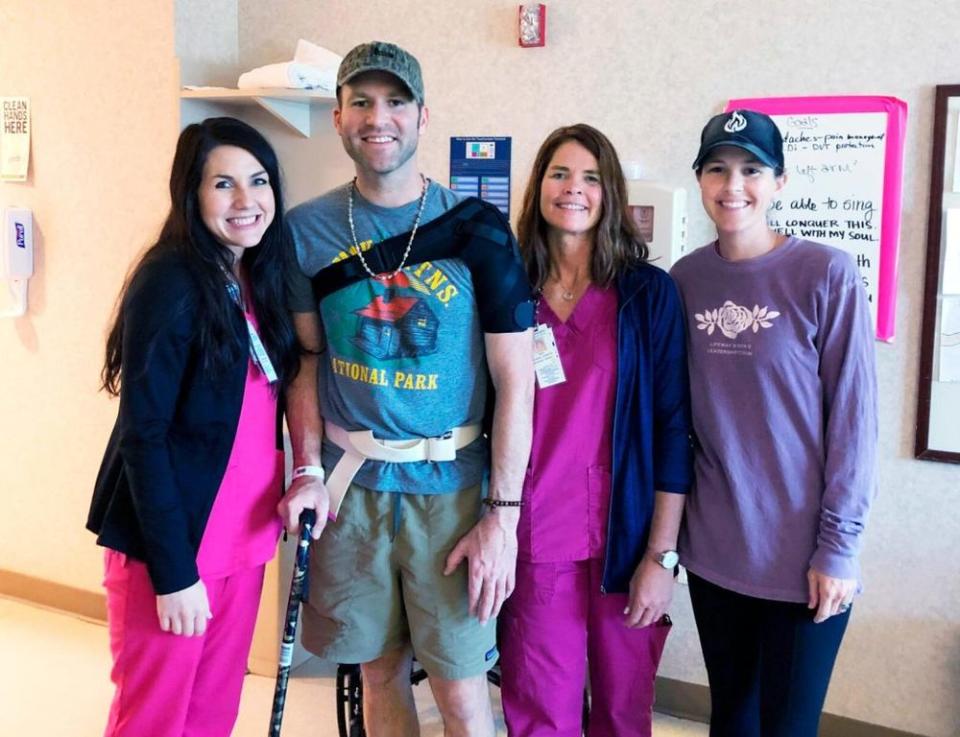 Drake and Alex White with his nurses | Courtesy Drake White