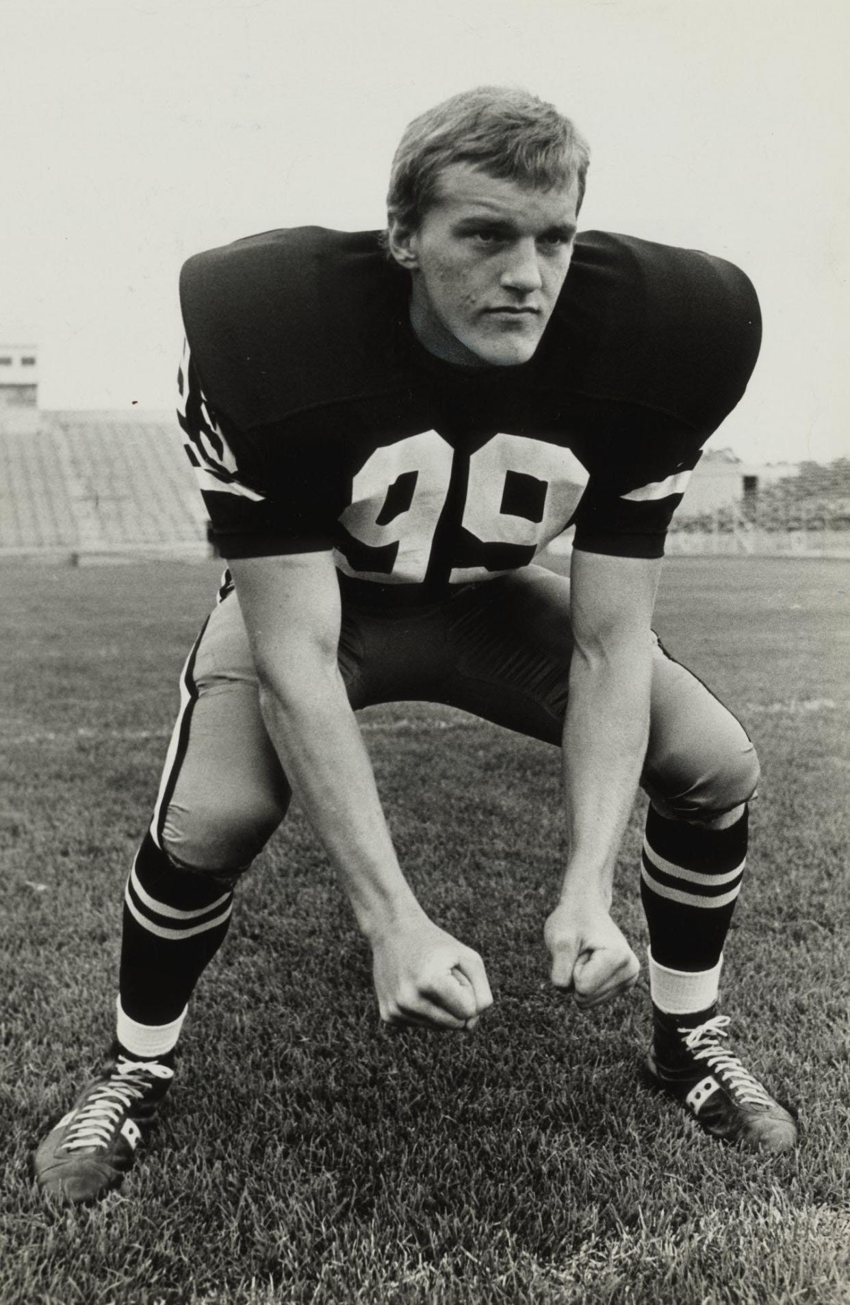 Kent State University football star Jack Lambert poses for a photo in October 1972.