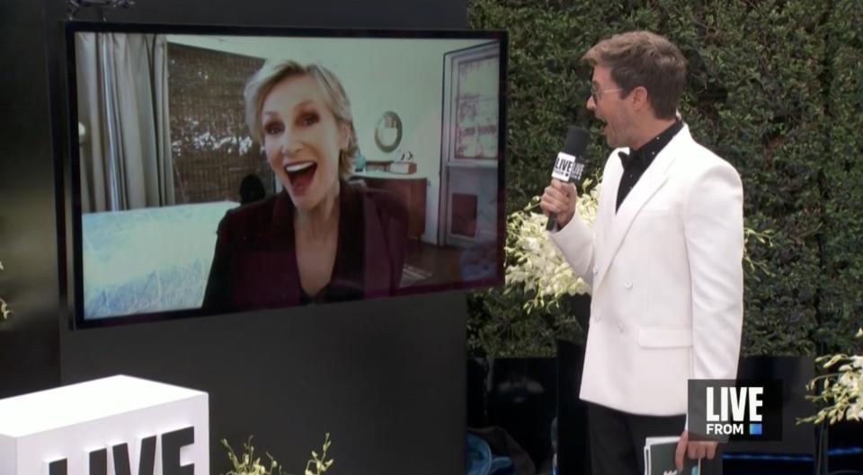 Host Brad Goreski chats with Emmy winner and actress Jane Lynch