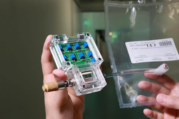 Un prototype de cet appareil portable susceptible de détecter la présence d’un cancer de la gorge par le souffle. ©Ecole Polytechnique fédérale de Lausanne