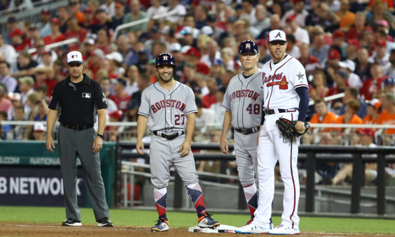 Braves star Freddie Freeman and Astros star Jose Altuve at the All-Star Game.