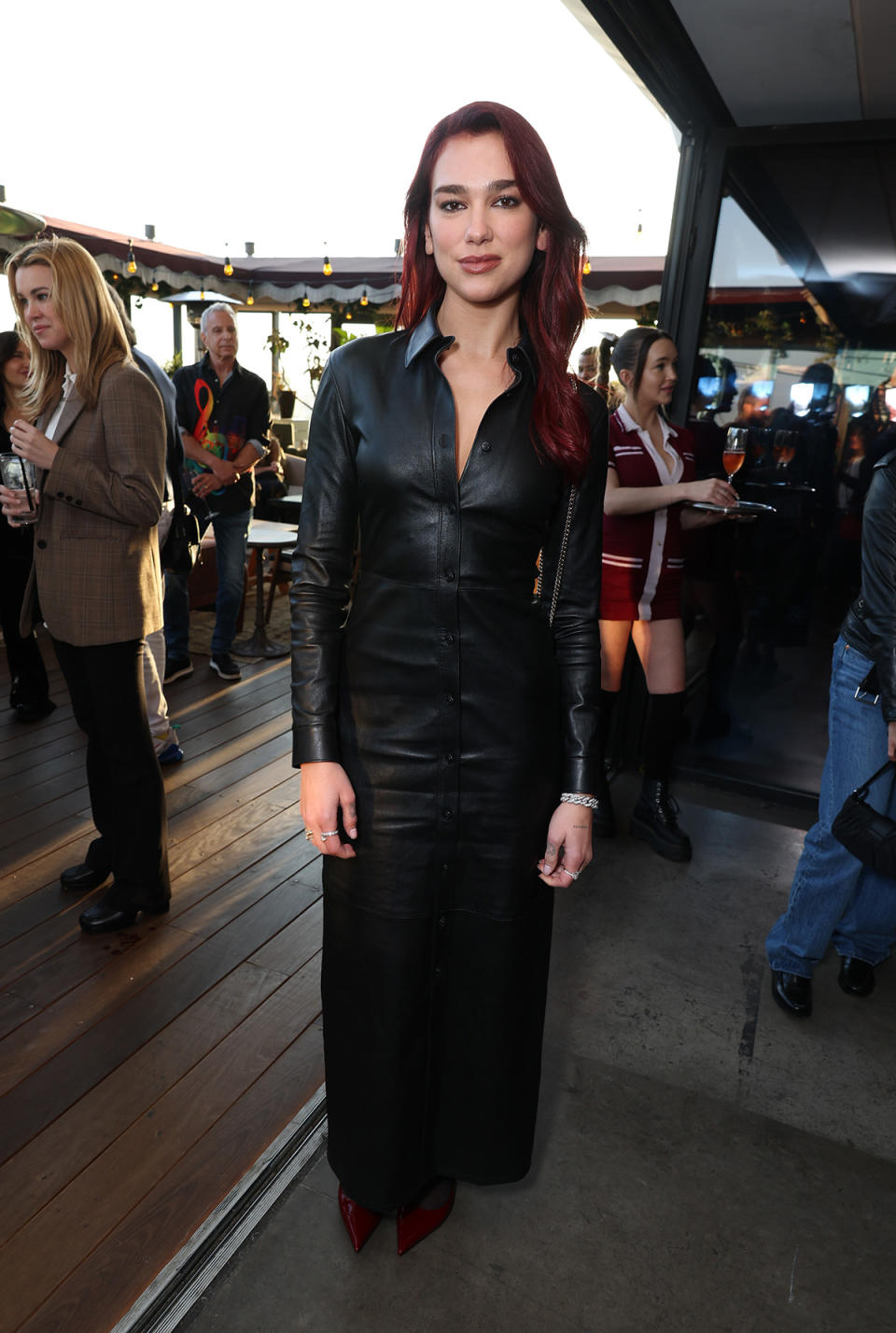 WEST HOLLYWOOD, CALIFORNIA - OCTOBER 27: (EXCLUSIVE COVERAGE) Dua Lipa attends the Cocktail Reception Celebrating Greta Gerwig as AFI Guest Artistic Director at Harriet's Rooftop on October 27, 2023 in West Hollywood, California. (Photo by Eric Charbonneau/Getty Images for Warner Bros.)