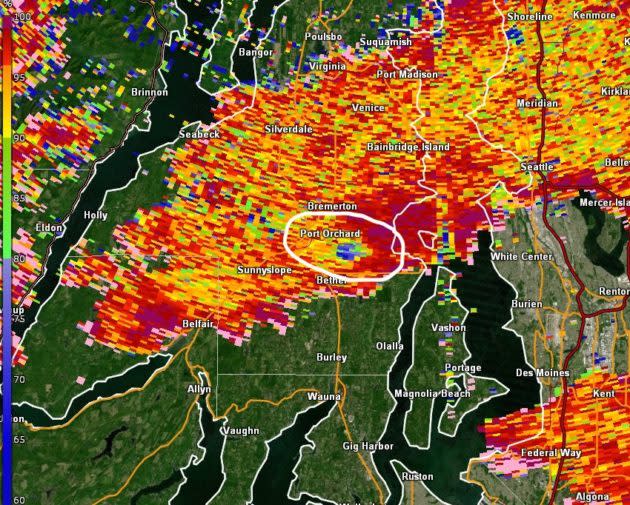 Dopper radar of tornado site