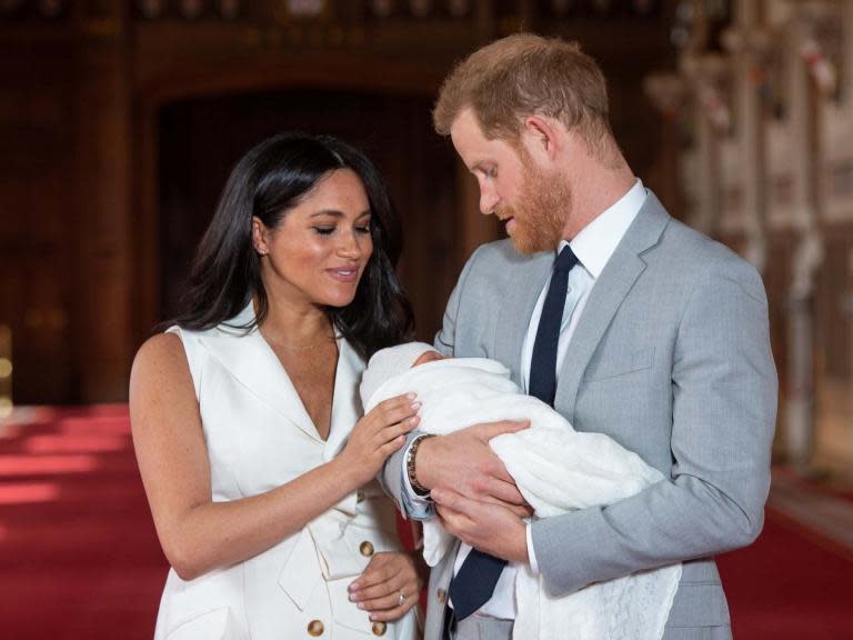 Archie Harrison Mountbatten-Windsor is to be christened on Saturday 6 July, exactly two months after the date of his birth, Buckingham Palace has confirmed.The private ceremony is due to take place at the private chapel in Windsor Castle, the same castle where the Duke and Duchess of Sussex were wed on 19 May 2018.Baby Archie Harrison's christening will be a small affair, attended by fewer than 25 people.Following the ceremony, photographs will be released through the media and through Prince Harry and Meghan's official Instagram account.The duke and duchess are yet to release a statement about the upcoming christening on social media.However, on Sunday 16 June the couple shared a new photograph of their son in celebration of Father's Day."Happy Father's Day! And wishing a very special first Father's Day to the Duke of Sussex," the caption read.Royal christenings are typically private occasions, attended by close family members, friends and godparents.While Archie Harrison's godparents have not yet been announced, Hollywood actor George Clooney recently debunked the rumour that he may have been chosen as godfather."That would be a bad idea," Clooney told American talk show host Jimmy Kimmel in May."I'm a father of twins and I can barely do that."Prince Harry and Meghan's son will likely wear the Honiton christening gown for his christening, a gown that has been passed down the royal family.The garment is a replica of the dress Queen Victoria commissioned for her first-born child, Victoria Adelaide Mary Louisa, and has been worn by all three of the Duke and Duchess of Cambridge's children.On Monday 1 July, the Duke and Duchess of Sussex announced that they were marking the month of July on their Instagram account by highlighting environmental issues."There is a ticking clock to protect our planet – with climate change, the deterioration of our natural resources, endangered of sacred wildlife, the impact of plastics and microplastics, and fossil fuel emissions, we are jeopardising this beautiful place we call home – for ourselves and for future generations," the Instagram caption reads."Let's save it. Let's do out part."The royal couple have followed 15 environmental Instagram accounts, including environmental activist Greta Thunberg, the Wilderness Foundation UK and the Leonardo DiCaprio Foundation.