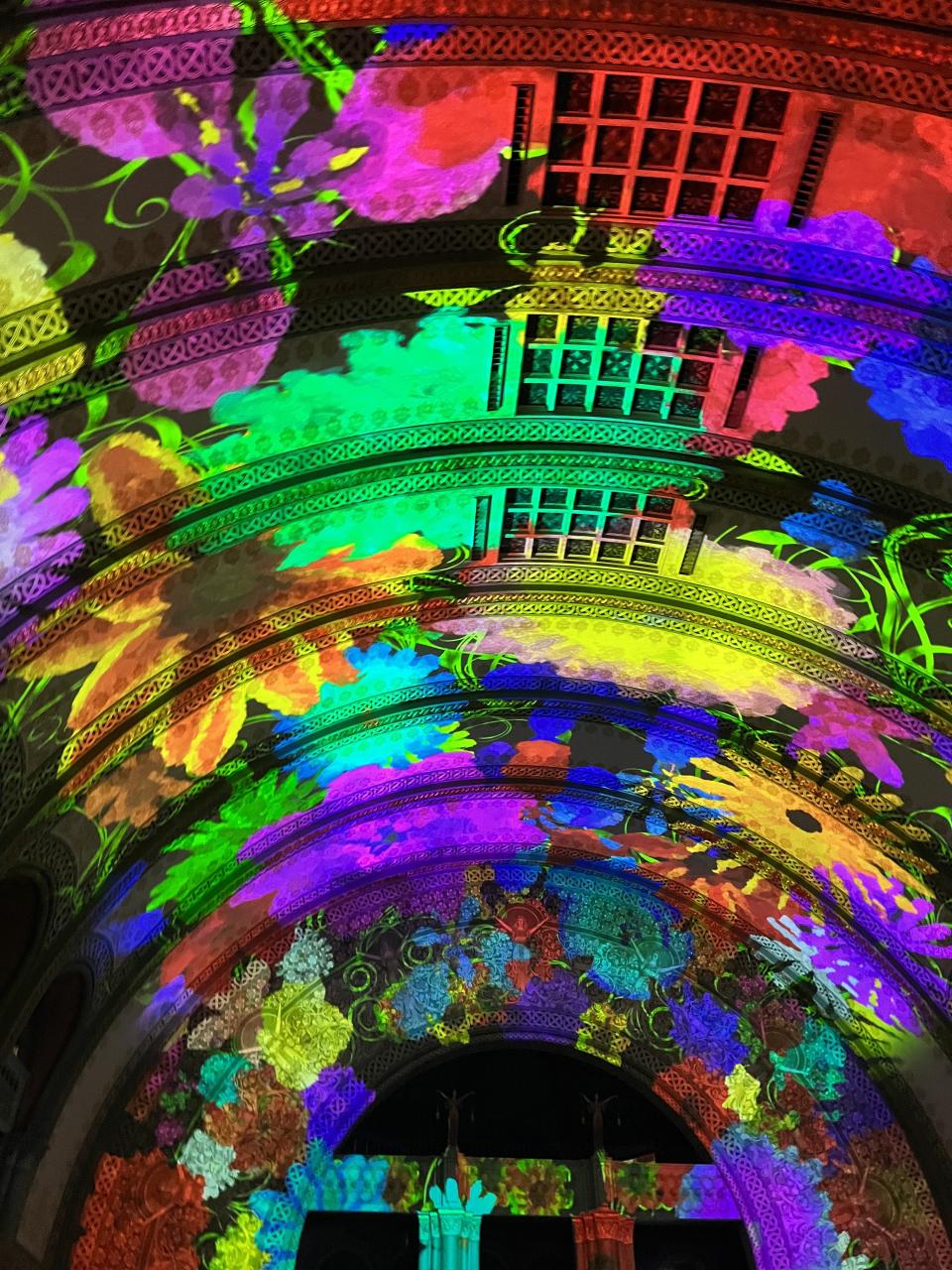 Part of the light show at Union Station in St. Louis.