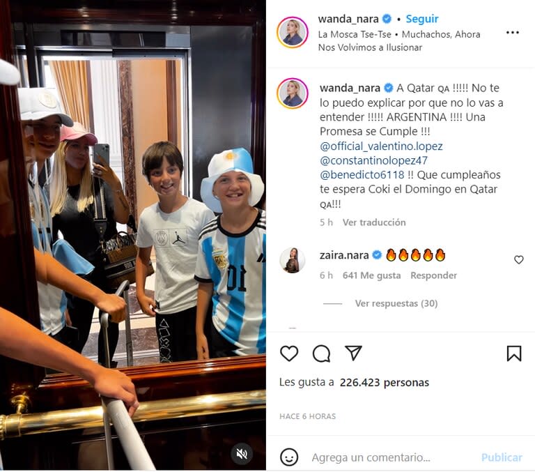 Wanda Nara compartió un divertido video de las horas previas a su viaje a Qatar