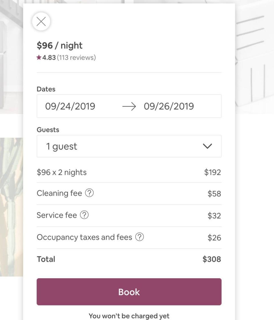 Airbnb fees