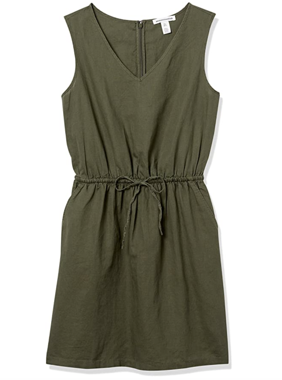 7) Amazon Essentials Sleeveless Relaxed Fit Linen Dress