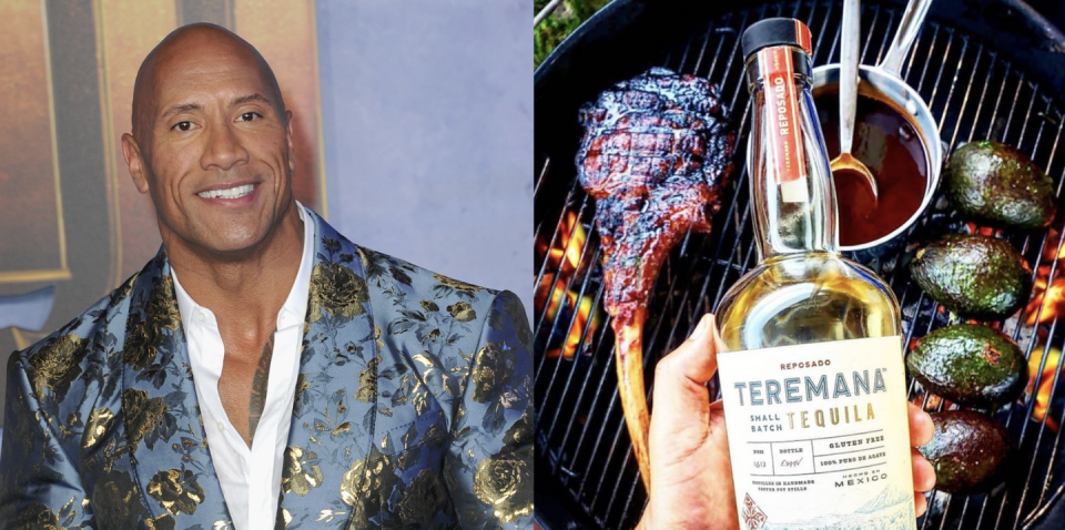 <p>With the <a href="https://www.delish.com/food-news/a27126963/dwayne-the-rock-johnson-tequila/" rel="nofollow noopener" target="_blank" data-ylk="slk:launch of Teremana;elm:context_link;itc:0;sec:content-canvas" class="link ">launch of Teremana</a>, a new small-batch tequila brand known for its signature notes of oak and vanilla, The Rock, currently the host of NBC's <em>The Titan Games</em>, has created an ultra-premium highlands tequila crafted in Jalisco, a small town in Mexico. Teremana, which combines two words that are meaningful to The Rock (Tere from the Latin "terra" meaning earth and Mana the Polynesian word meaning spirit), is made from mature, naturally sweet agave that's slow-roasted in small traditional brick ovens and distilled in handmade copper pots.</p><p><a class="link " href="https://go.redirectingat.com?id=74968X1596630&url=https%3A%2F%2Fdrizly.com%2Fliquor%2Ftequila%2Freposado-tequila%2Fteremana-reposado-tequila%2Fp103840&sref=https%3A%2F%2Fwww.redbookmag.com%2Ffood-recipes%2Fg34171716%2Fcelebrity-alcohol-brands%2F" rel="nofollow noopener" target="_blank" data-ylk="slk:BUY NOW;elm:context_link;itc:0;sec:content-canvas">BUY NOW</a> <em><strong>$35, drizly.com</strong></em></p>