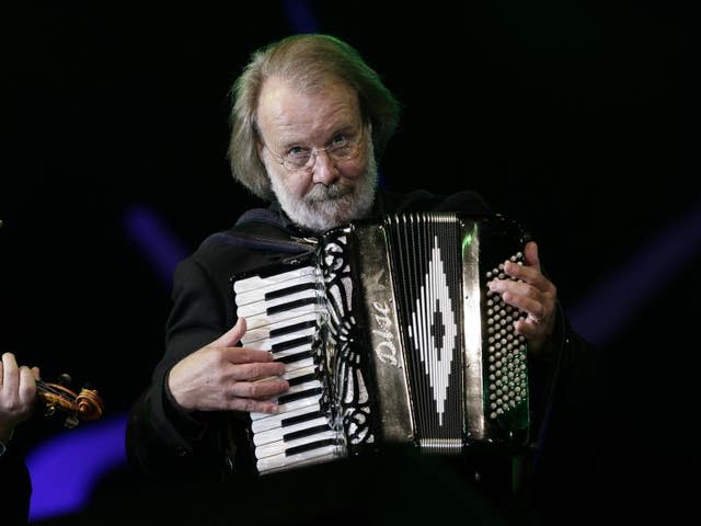 Benny Anderrson and the Orsa Fiddlers on stage during BBC Radio 2’s Thank You For The Music, A Celebration of the Music of ABB’ show, in Hyde Park central London (Yui Mok/PA)