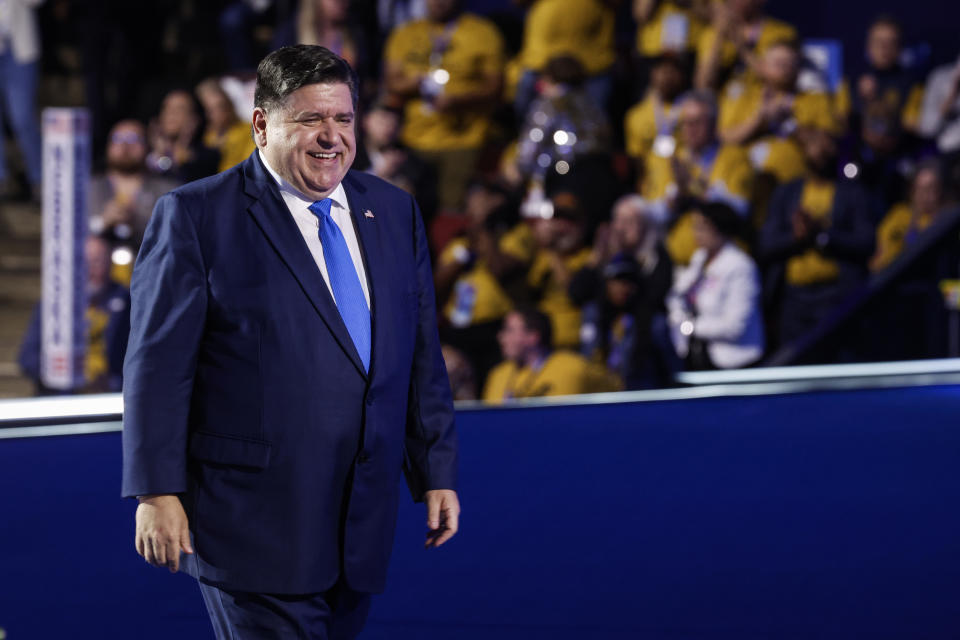 CHICAGO, ILLINOIS - AUGUST 20: Illinois Governor JB Pritzker leaves the stage after speaking during the second day of the Democratic National Convention at the United Center on August 20, 2024 in Chicago, Illinois. Delegates, politicians and supporters of the Democratic Party gather in Chicago as current Vice President Kamala Harris is announced as her party's presidential nominee. The DNC will take place August 19-22. (Photo by Kevin Dietsch/Getty Images)