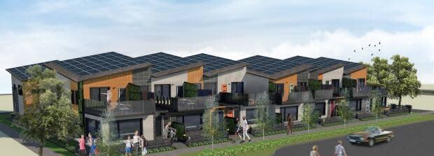 Some homes built in the Blatchford neighbourhood are based on net-zero standards. (City of Edmonton - image credit)