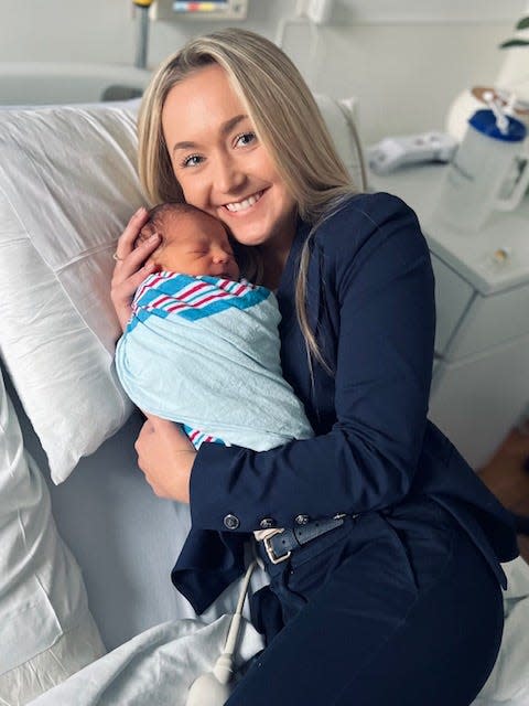 Dr. AuBree LaForce, a Cleveland Clinic Akron General family medicine resident, delivered her sister's first child, Jacob Michael Smith, in November.