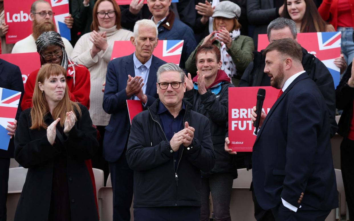 Keir Starmer celebrates his by-election victory in Blackpool