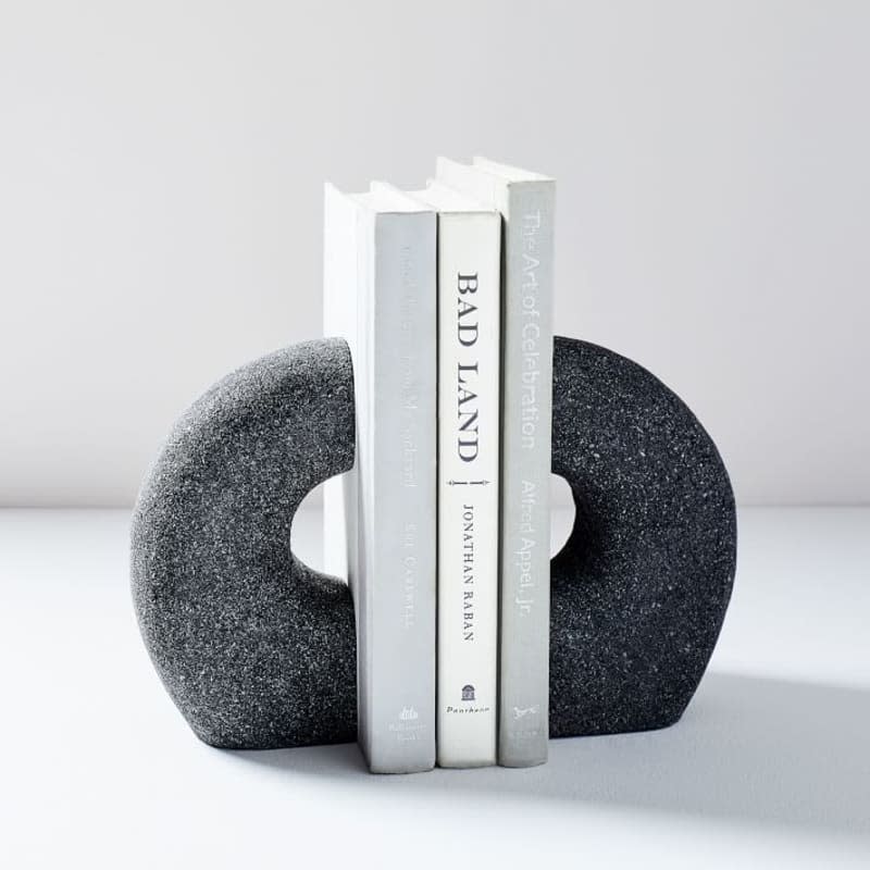 Gray Lava Stone Bookends, Set of 2