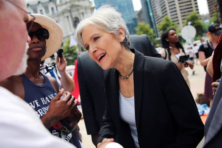 Jill Stein arrives at a rally of Bernie Sanders' supporters on the second day of the Democratic National Convention in Philadelphia. (Photo: Dominick Reuter/Reuters)