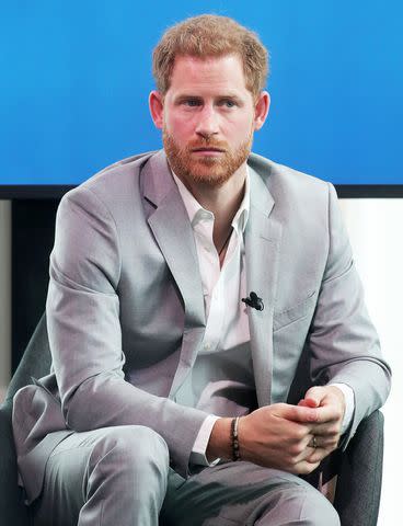 <p>Chris Jackson/Getty</p> Prince Harry at the launch of Travalyst in September 2019