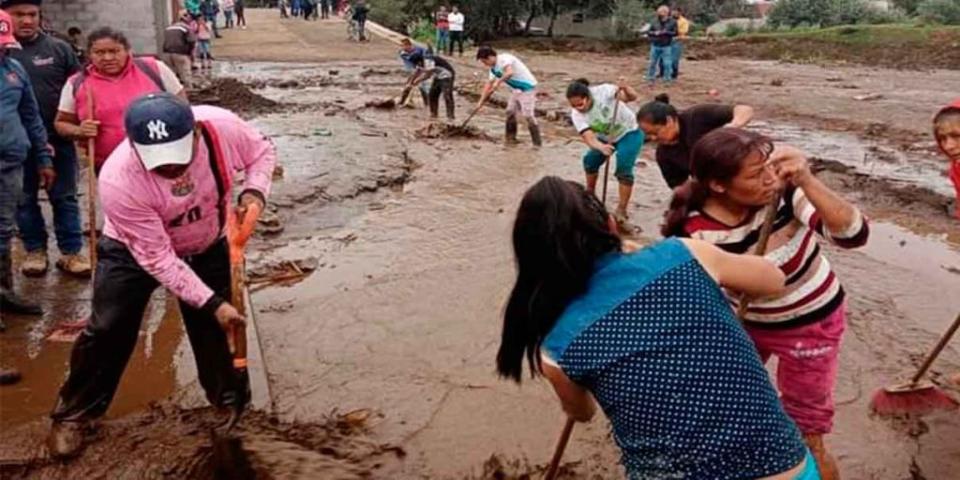 Tromba deja afectaciones a decenas de familias en Serdán