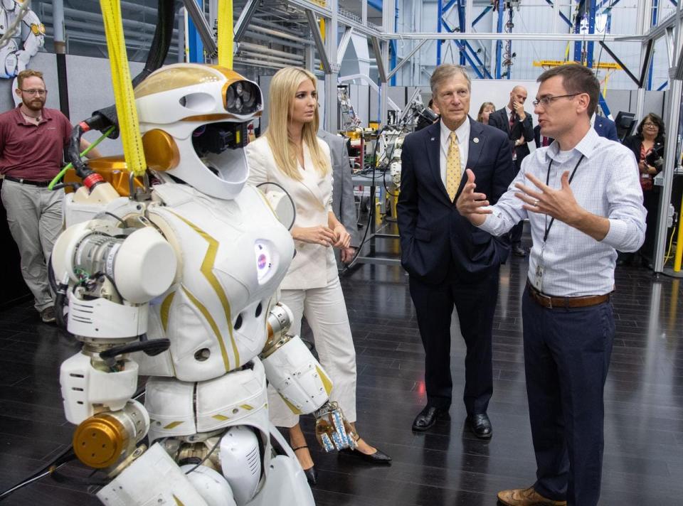 NASA's robot R5 or Valkyrie pictured next to Ivanka Trump