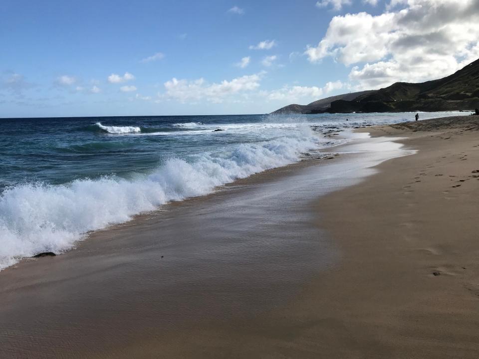 Sandy Beach, on Oahu's south shore, is popular with locals and tourists. It's not too far from Waikiki Beach.