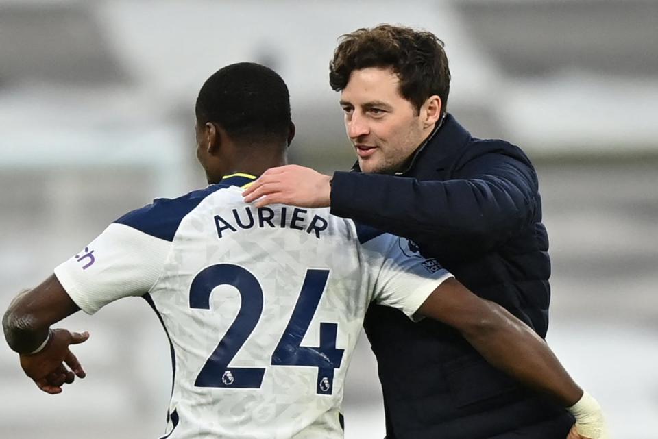 Bond: Serge Aurier played for Ryan Mason during his last stint in caretaker charge at Spurs (POOL/AFP via Getty Images)