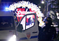 Police secures area where a suspect is sought after a shooting in Strasbourg, France, December 11, 2018. REUTERS/Christian Hartmann