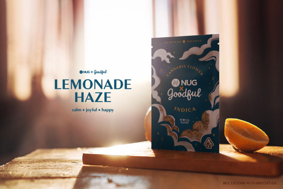 a product shot of the lemonade haze sativa strain