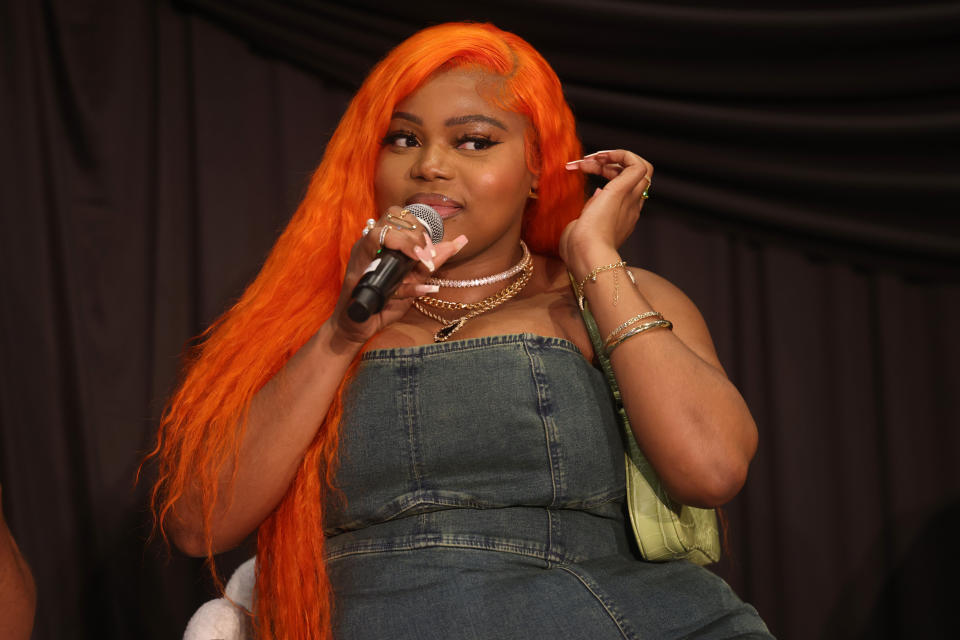 Lu Kala speaks onstage during TikTok's Visionary Voices Black Hollywood Brunch on February 25, 2024 in Los Angeles.