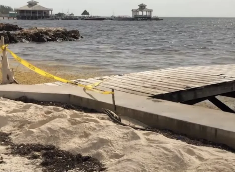 The pier where the police officer's body was found.