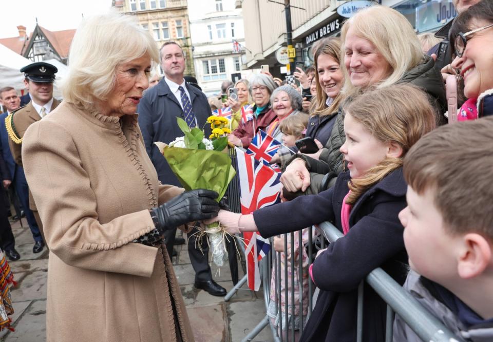 Well-wishers came out in their thousands to meet the Queen as she visited Shrewsbury (Getty Images)