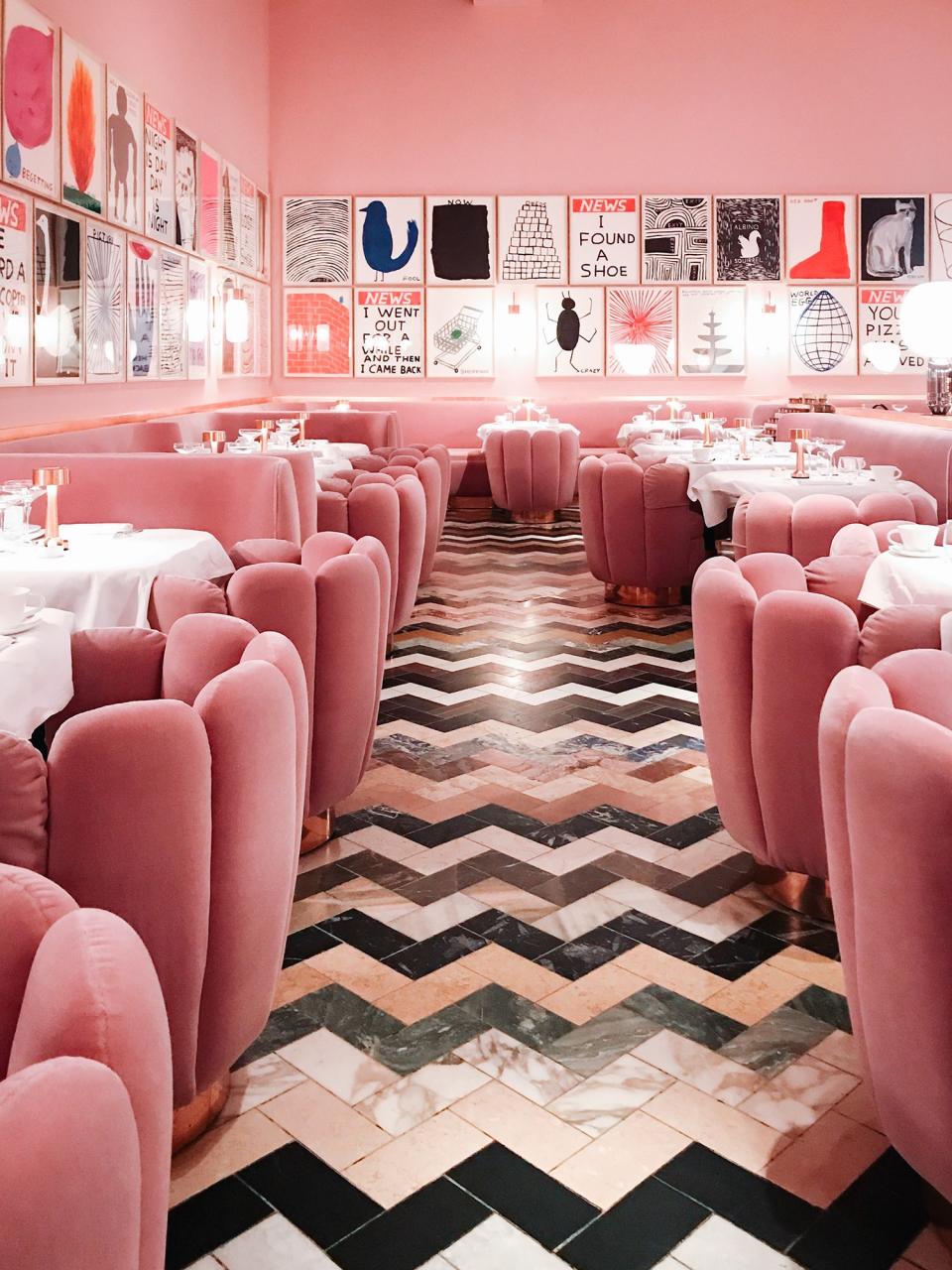 "It's like something out of a fantasy movie. You go in and there's a piano playing without anybody there," Ferguson says of Sketch, the tea room in Mayfair that turns into a cocktail lounge at night.