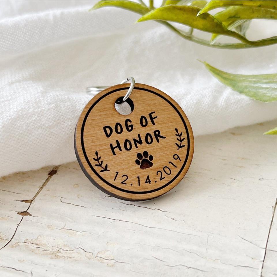 personalized dog wedding tag