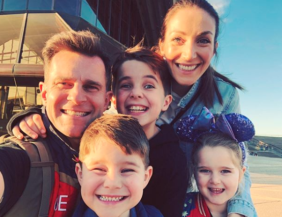 David says he and wife Lisa were shocked when baby Billy, front and centre, let slip his royal former life. Photo: Instagram/davidcampbell73 